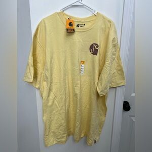 NWT Carhartt Men’s Yellow Loose For Fishing Graphic T Shirt Size XL